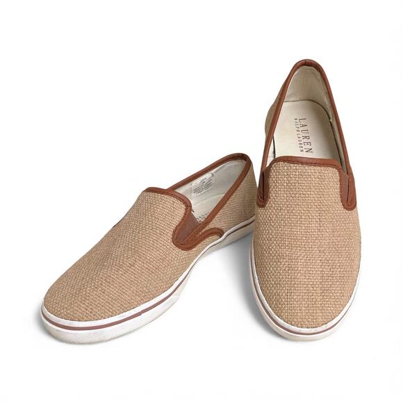 Lauren by Ralph Lauren RLL Janis Burlap Slip-On Casual Shoes Size 6B - Picture 1 of 12